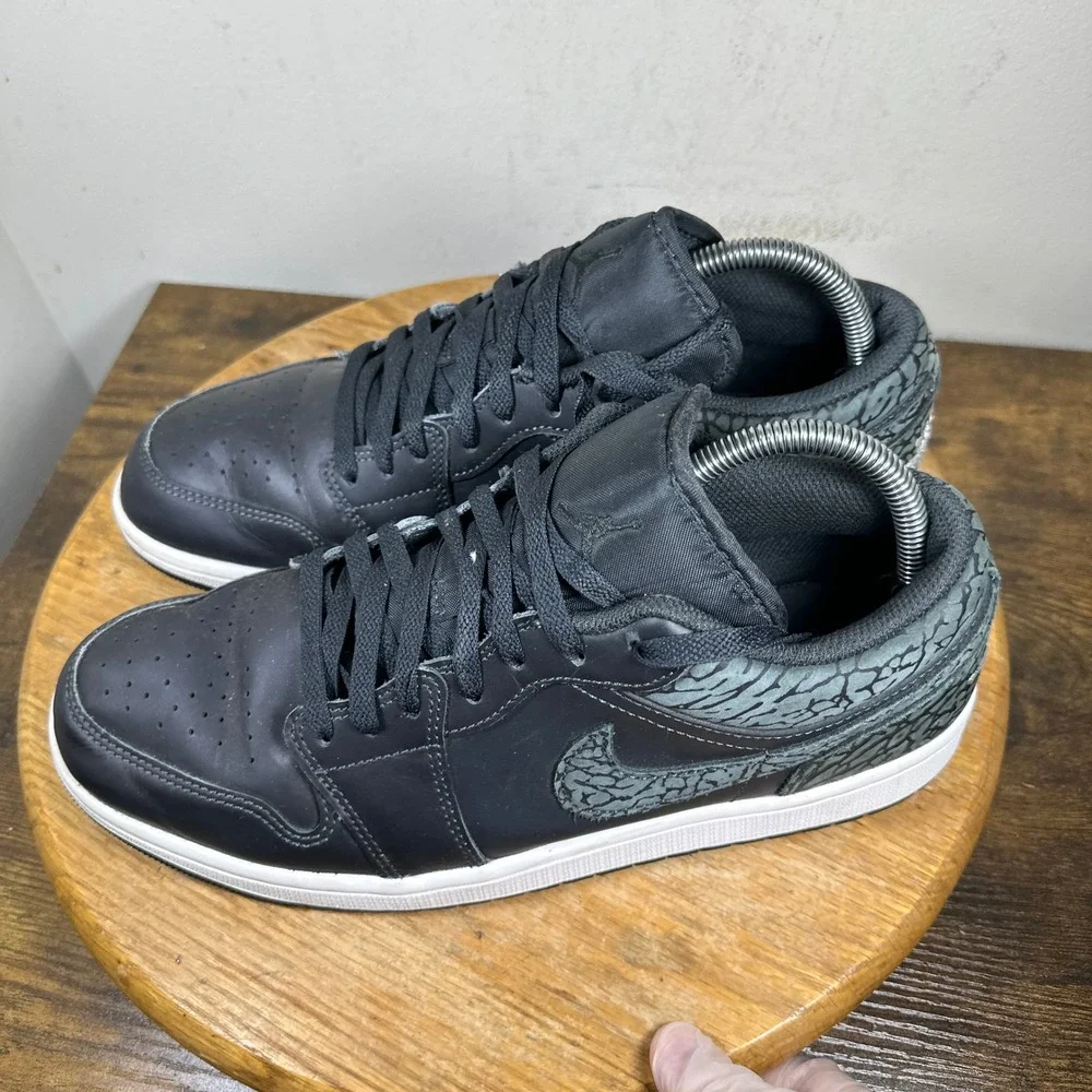 Nike Air Jordan 1 Low SE Elephant Print Black Grey FB9907-001 Mens Size 10.5